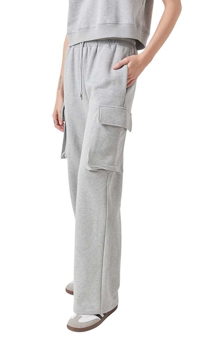 Grey Lab High Waist Wide Leg Cargo Sweatpants, Alternate, color, Dark Heather Grey