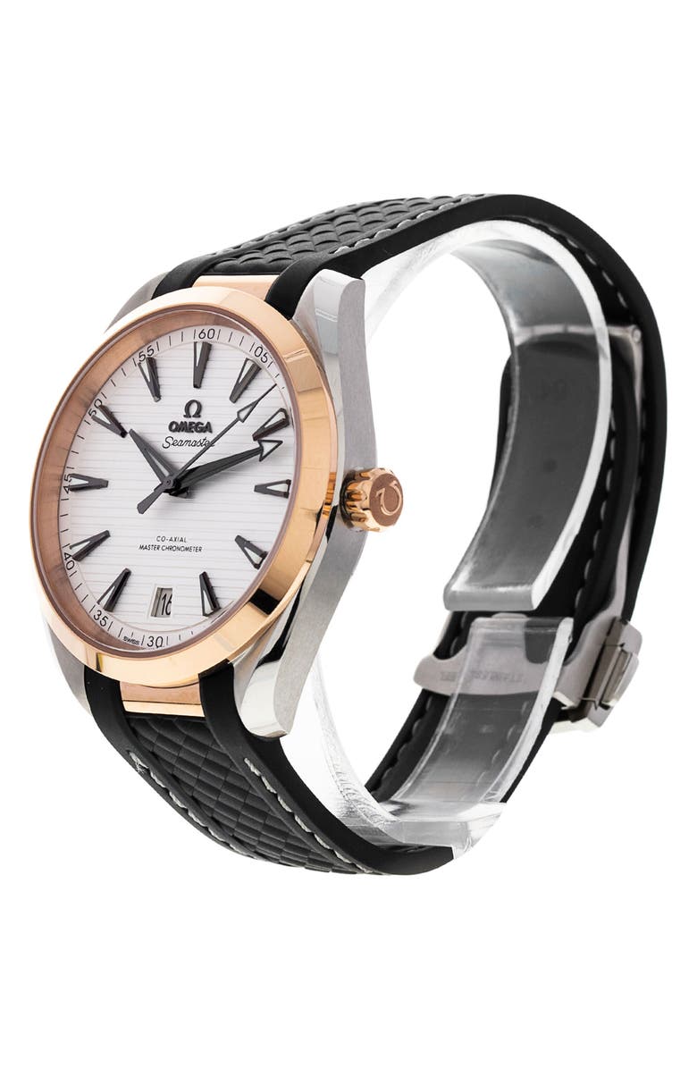 Watchfinder & Co. Omega Preowned 2023 Aqua Terra 150-Meter Gents 220.22.41.21.02.001 Rubber Strap Watch, 41mm, Alternate, color, Silver