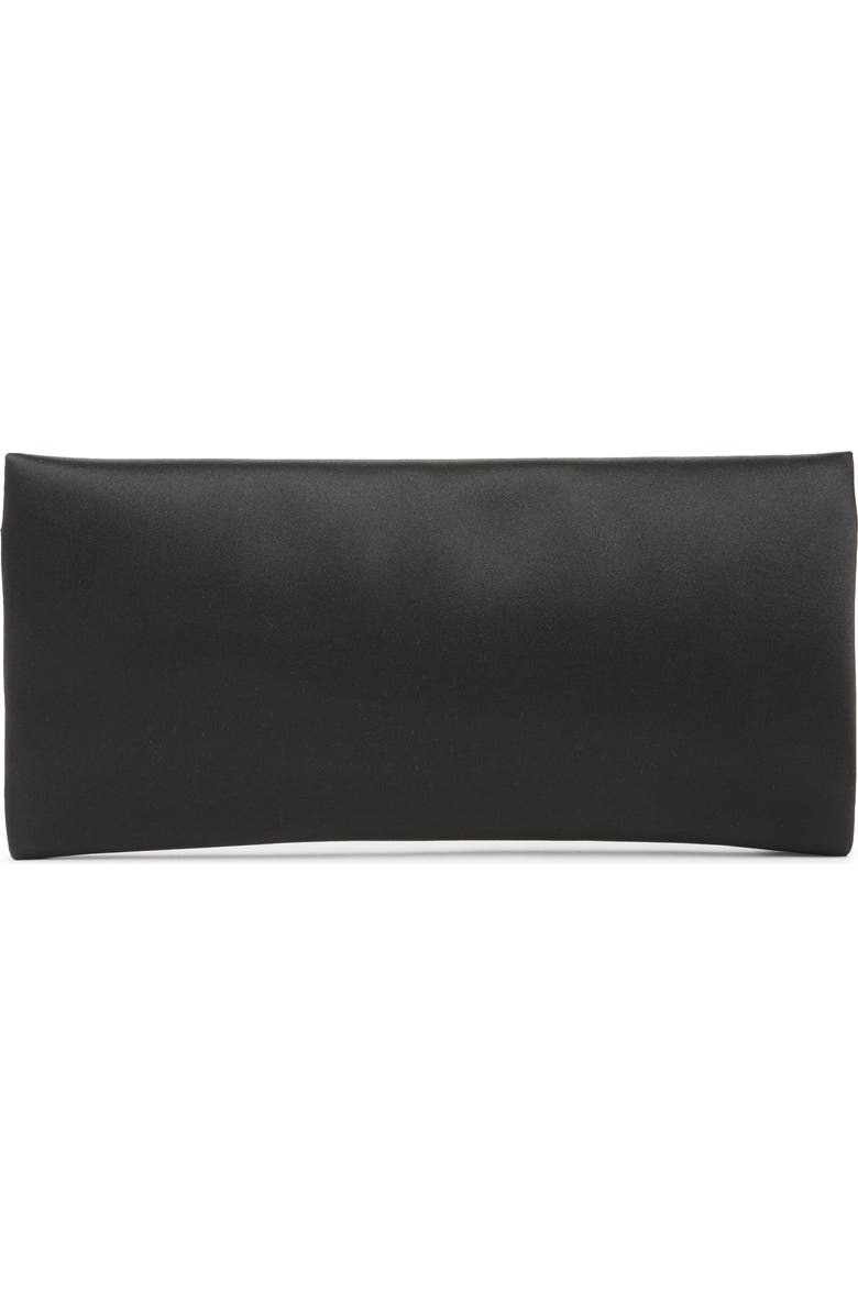 Saint Laurent Satin Soft Clutch, Main, color, Noir