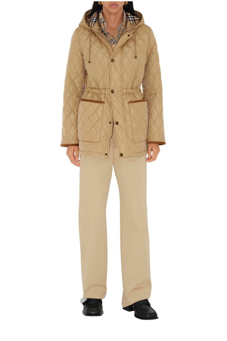 Quilted Nylon Parka, Main, color, Flax beige