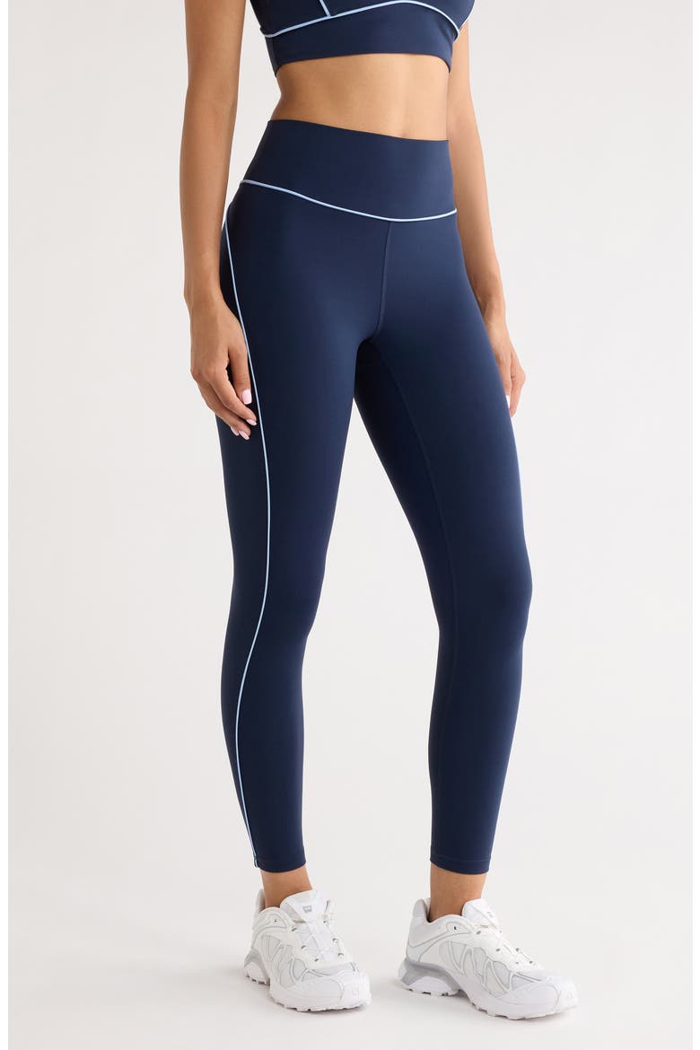 Studio Luxe High Waist 7/8 Piped Leggings, Alternate, color, NAVY SAPPHIRE