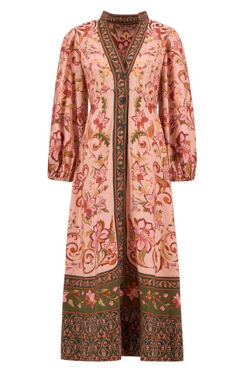 Barbour Alice Mixed Floral Long Sleeve Maxi Dress In Pink