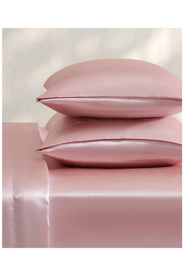 Silky Satin Sheet Set, Alternate, color, PINK LOTUS