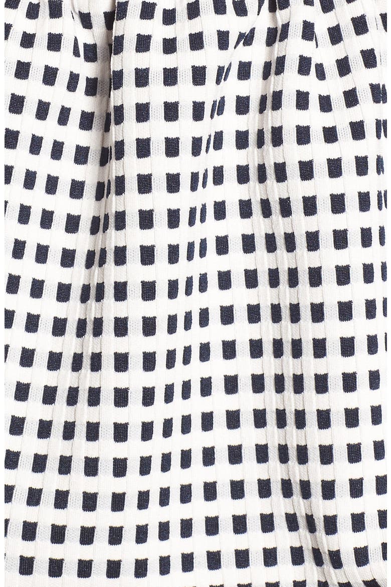 Stretch Knit Bustier, Alternate, color, NAVY BLAZER IVORY GINGHAM