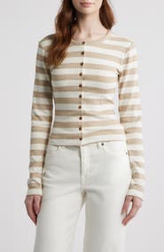 rag & bone Stripe Rib Cardigan