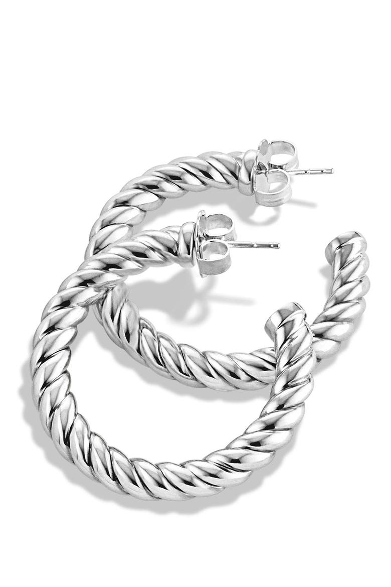 Cable Classics Hoop Earrings, Alternate, color, SILVER