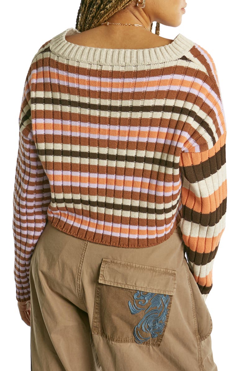 BDG Urban Outfitters Stripe V-Neck Crop Sweater, Alternate, color, 