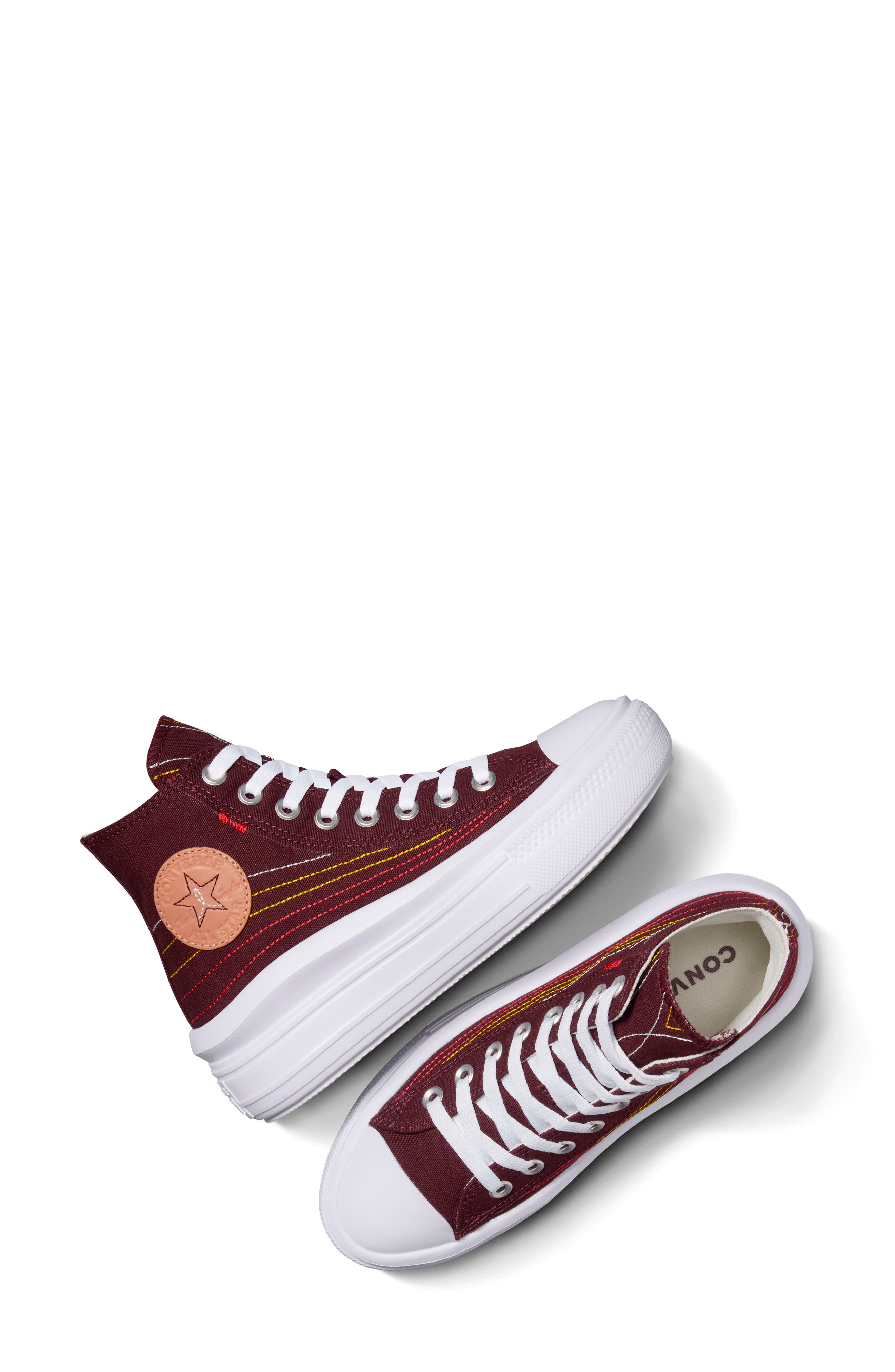 Chuck Taylor® All Star® Star Move High Top Platform Sneaker, Alternate, color, BLOODSTONE/RED/YELLOW