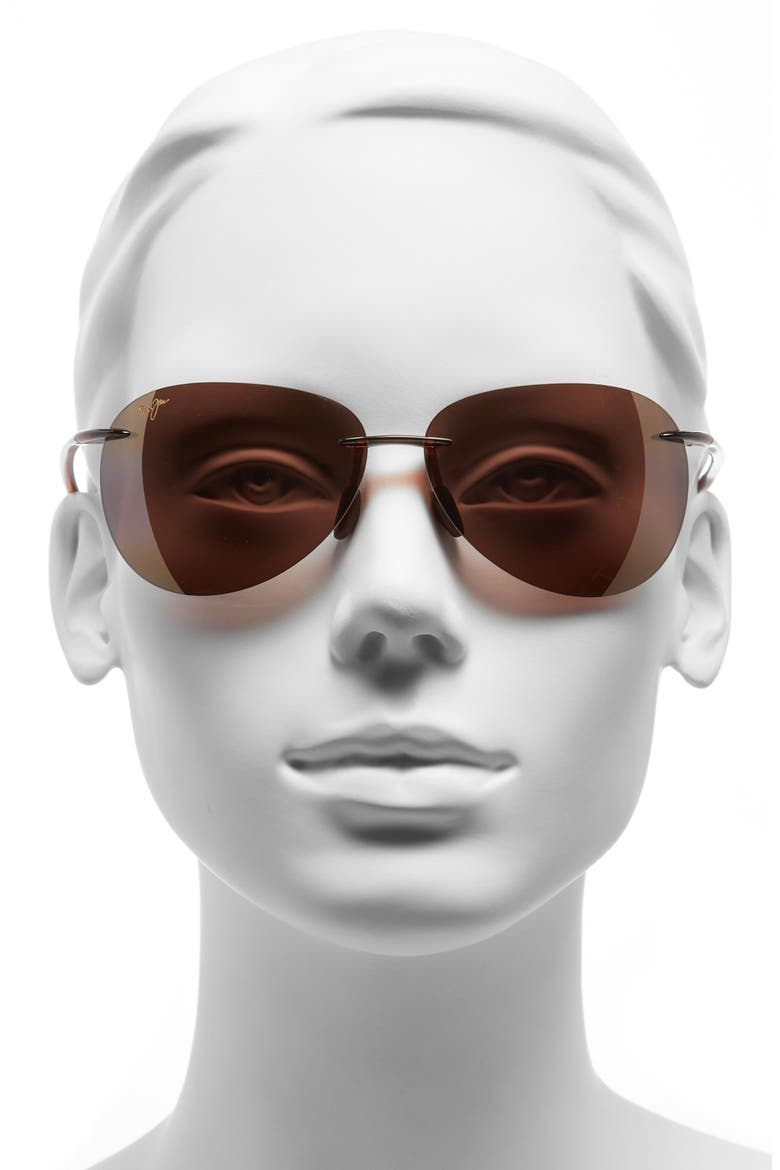Sugar Beach 62mm Polarized Round Sunglasses, Alternate, color, ROOTBEER
