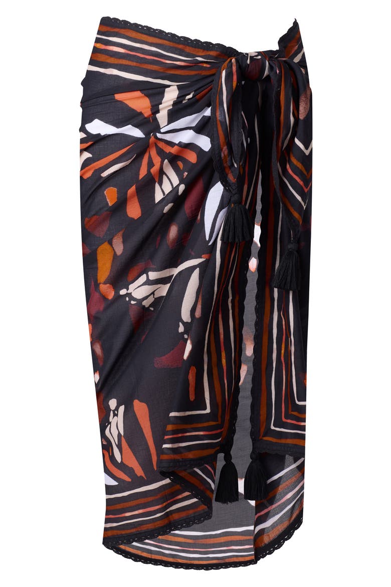 Chrysalis Pareo Cover-Up Skirt, Alternate, color, BLACK/ MULTI