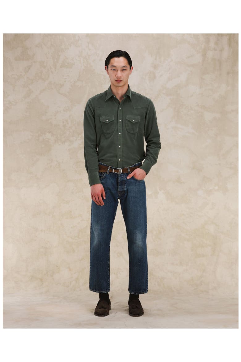 Ntex Texan Corduroy Shirt, Alternate, color, GREEN