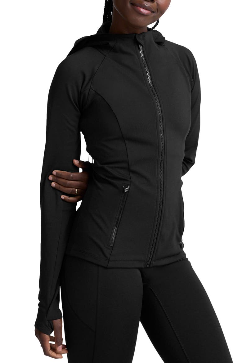 Pacer Performance Fleece Full Zip Jacket, Alternate, color, BLACK