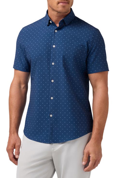 Leeward Trim Fit Short Sleeve Performance Button-Up Shirt