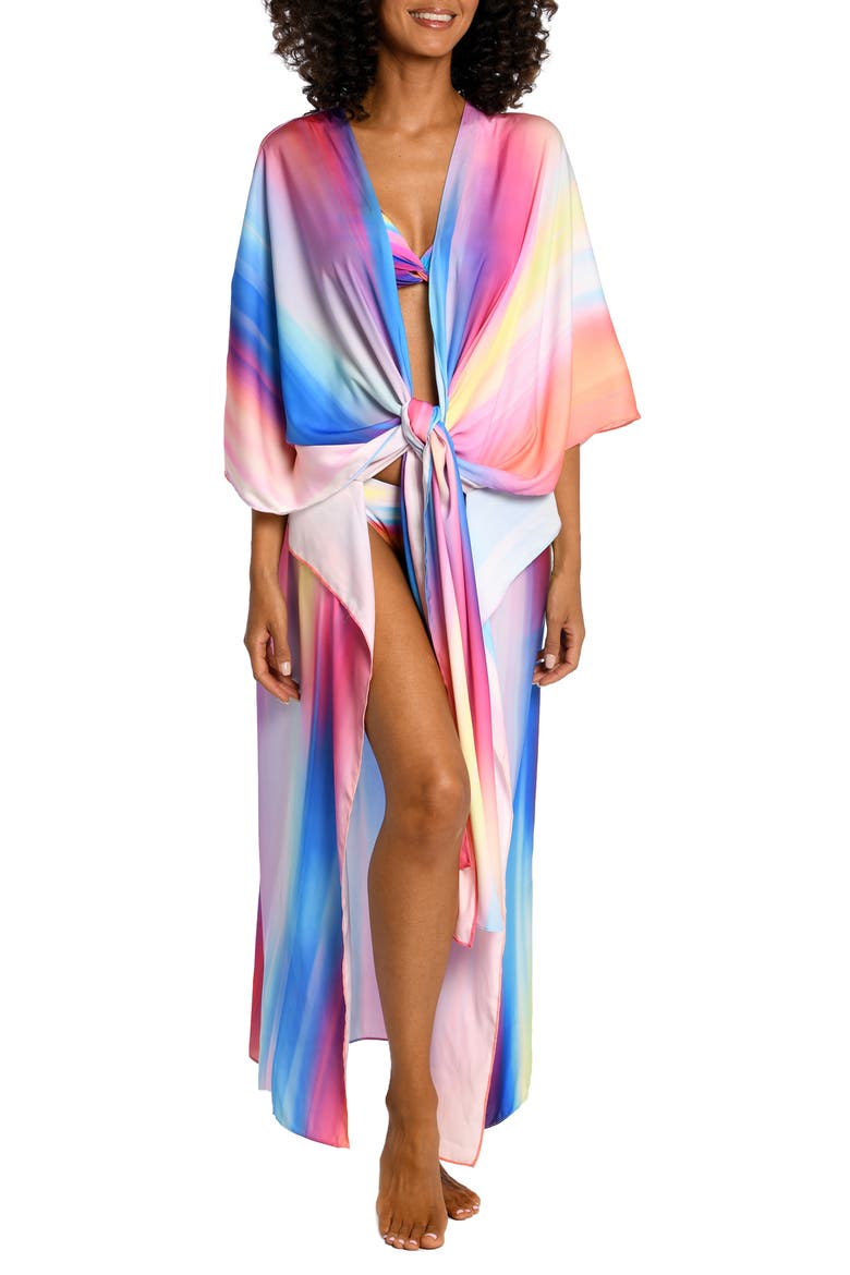 Sunset Tie Front Cover-Up, Main, color, MULTI