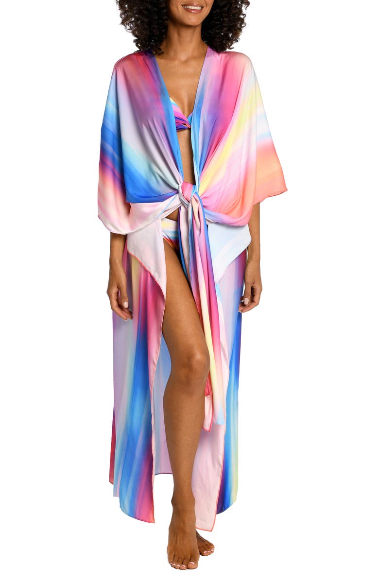 La Blanca Sunset Tie Front Cover-Up, Main, color, 
