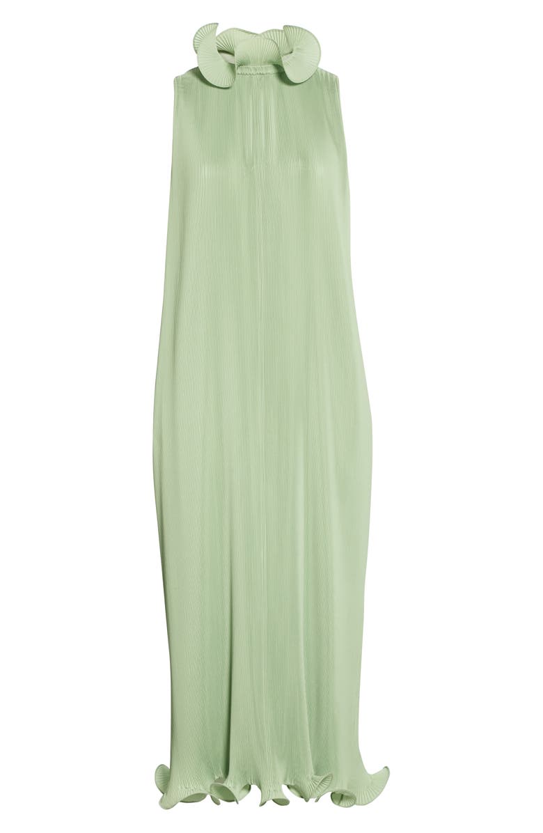 Tibi Ruffle Trim Pleated Midi Dress, Alternate, color,