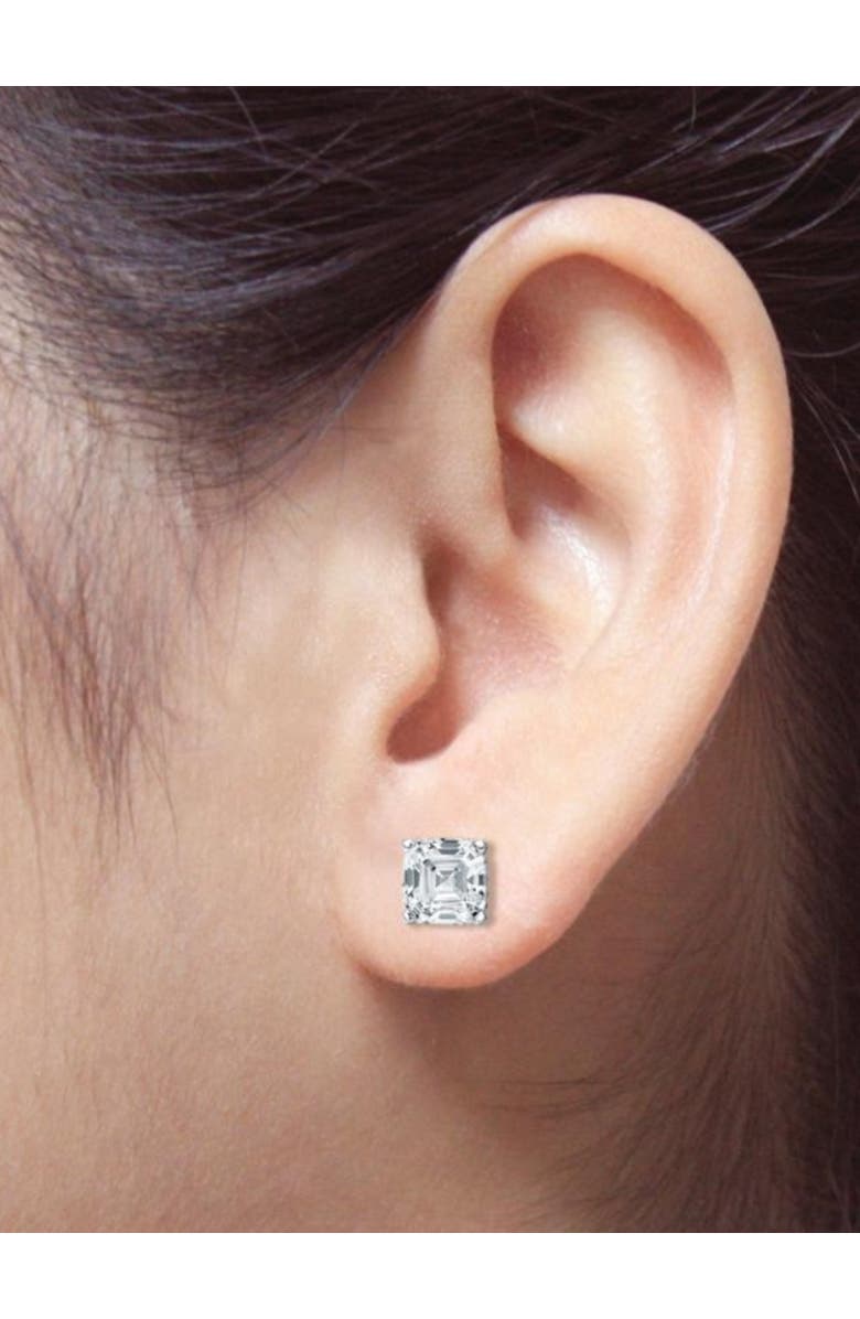 Bliss Diamond 3.00Ct Asscher Cut Diamond Studs 14k Gold Lab Grown Earrings, Alternate, color, 14K White Gold