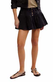 Free People Roselle Drawstring Denim Miniskirt