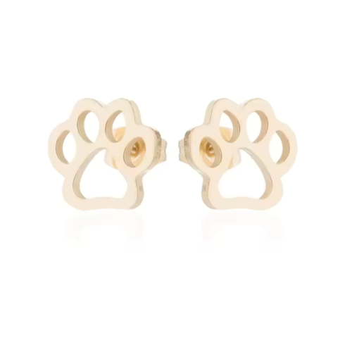 Hollywood Sensation Charmedpaw Paw Print Stud Earrings In Gold