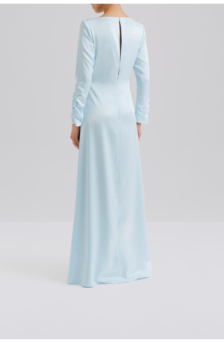 Malina Luisa Ruched Long Sleeve Maxi Dress, Alternate, color, Icy Blue