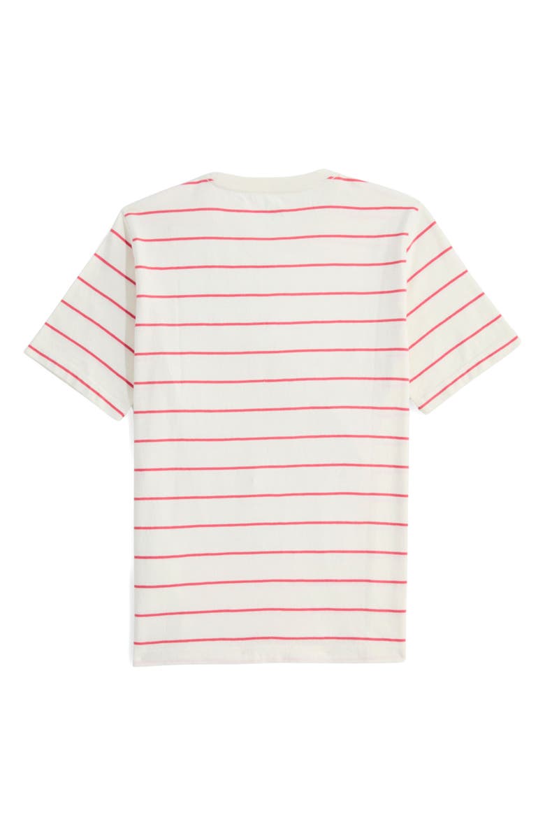 vineyard vines Kids' Stripe Cotton Pocket T-Shirt, Alternate, color, Marshmellow/ Sailors Red