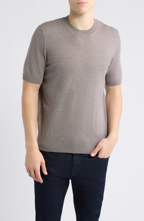 Virgin Wool Short Sleeve Sweater