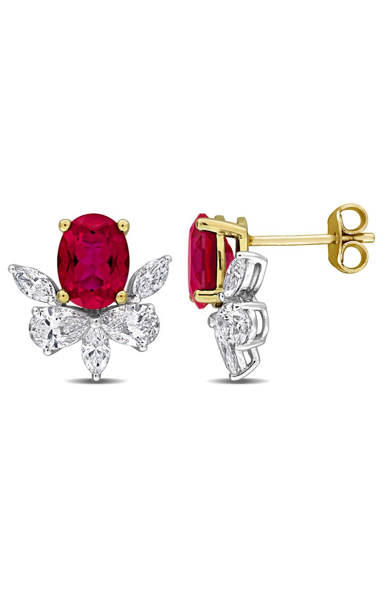 Julianna B. Lab-Created Ruby & Diamond Earrings 18k, Main, color, Ruby
