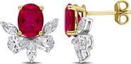 Julianna B. Lab-Created Ruby & Diamond Earrings 18k