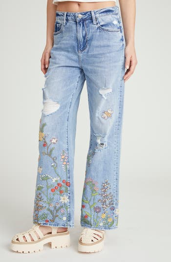 Driftwood Marlena Distressed Wide Leg Jeans | Nordstromrack