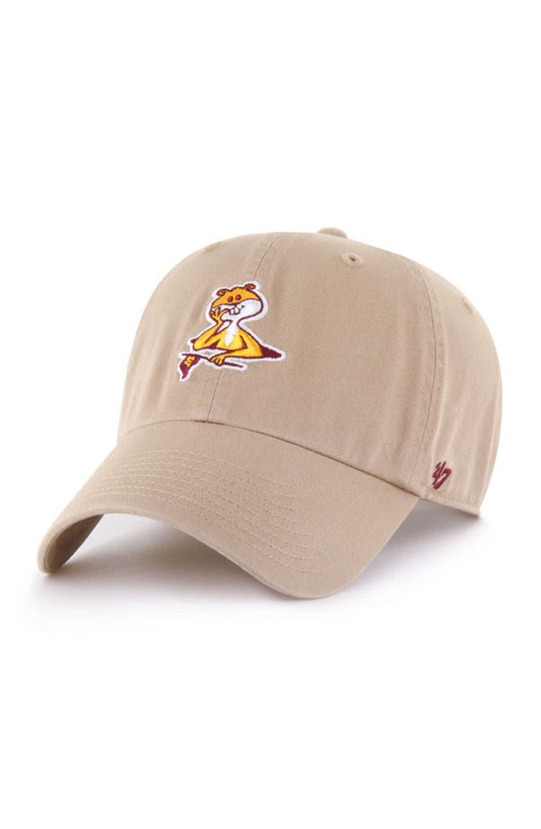 '47 Men's '47 Khaki Minnesota Golden Gophers Vault Clean Up Adjustable Hat, Main, color, 