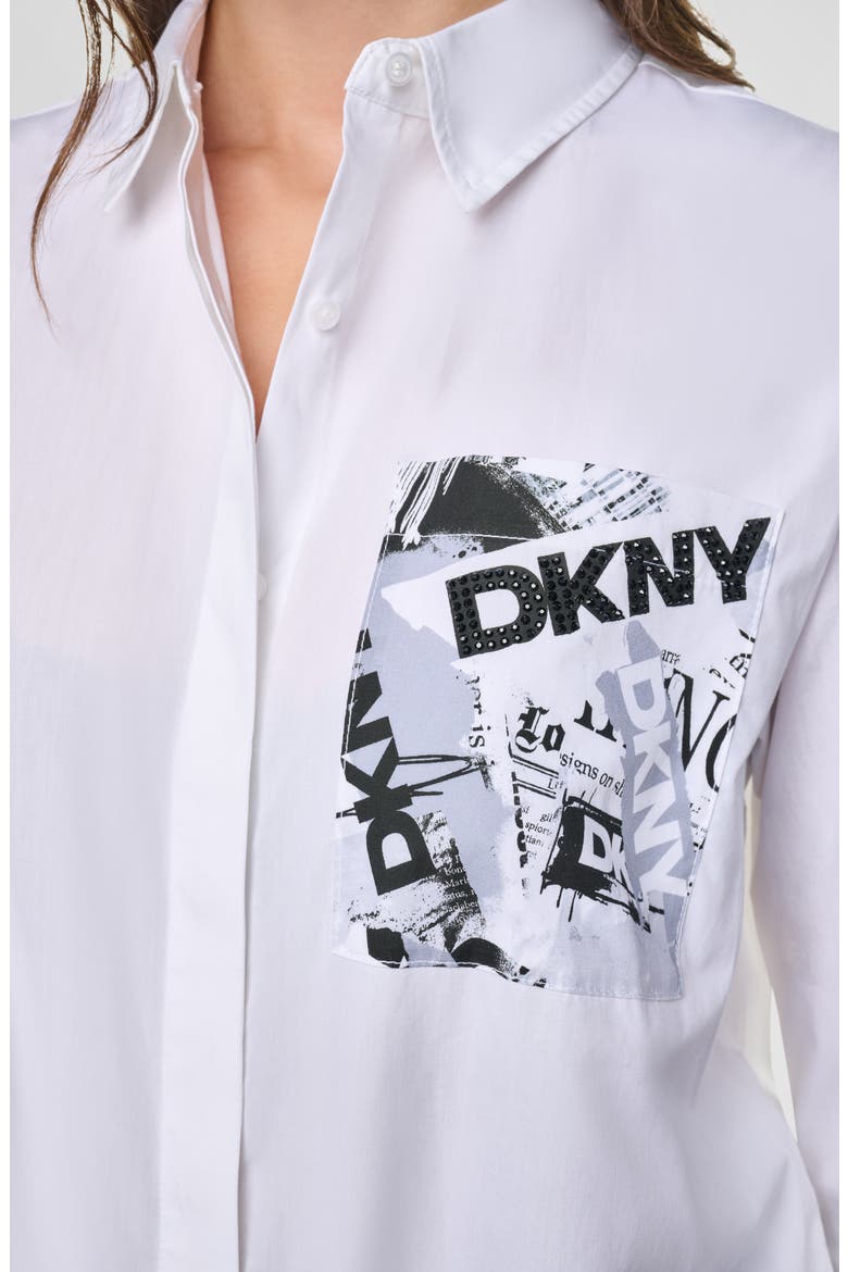 Print Pocket Poplin Shirt, Alternate, color, WHITE