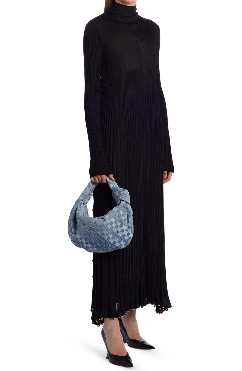 Bottega Veneta Teen Jodie Intrecciato Denim Print Leather Hobo, Alternate, color,