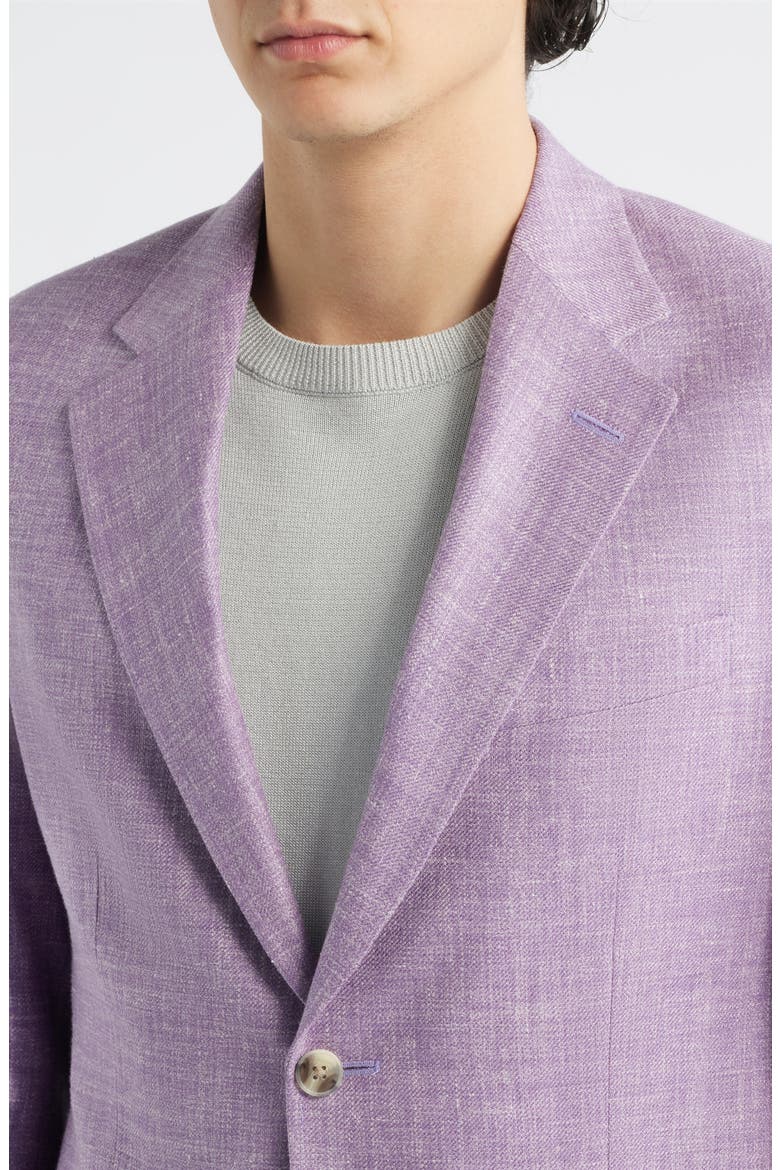 Hyperlight Soft Light Purple Mélange Silk & Linen Blend Sport Coat, Alternate, color, PURPLE