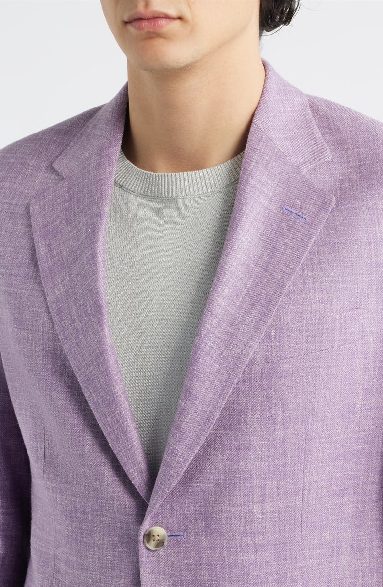 Peter Millar Hyperlight Soft Light Purple Mélange Silk & Linen Blend Sport Coat, Alternate, color, Purple