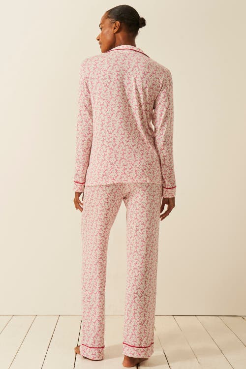 Stripe & Stare Long Pyjama Set In Pink