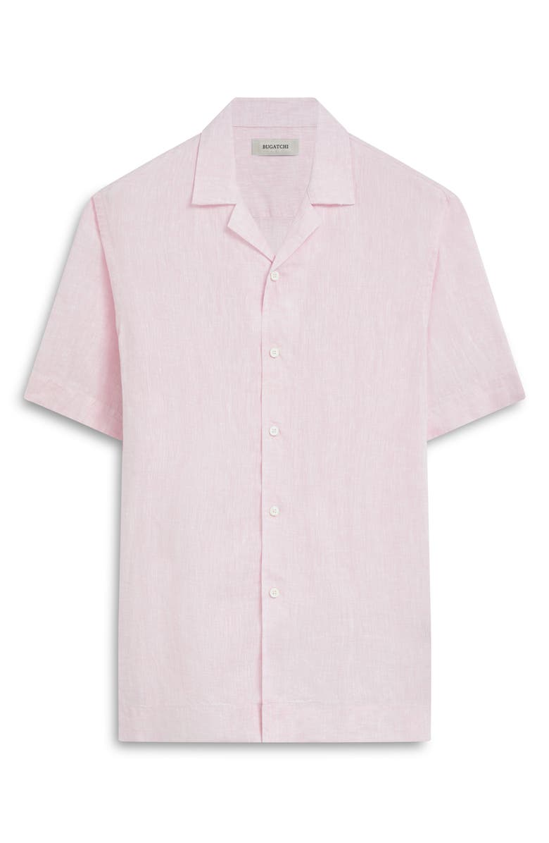 Bugatchi Linen Camp Shirt, Alternate, color, Pink