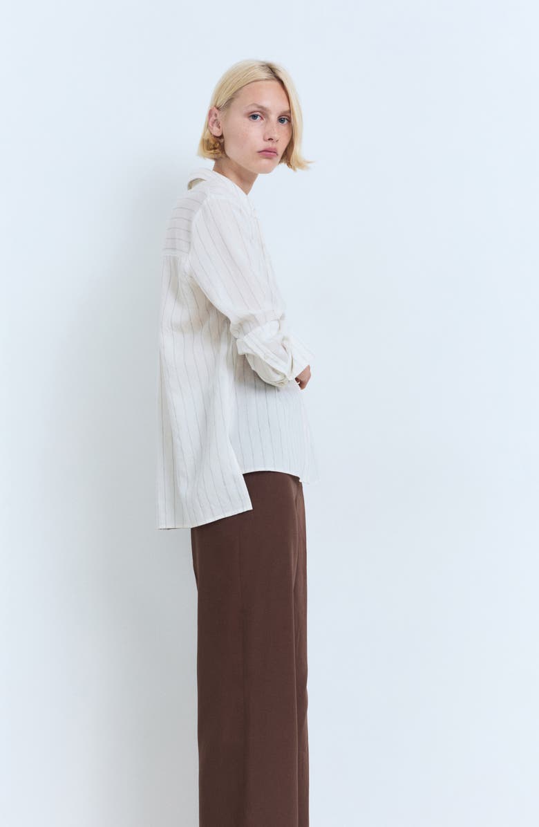 MANGO Flat Front Straight Leg Pants, Alternate, color, Brown