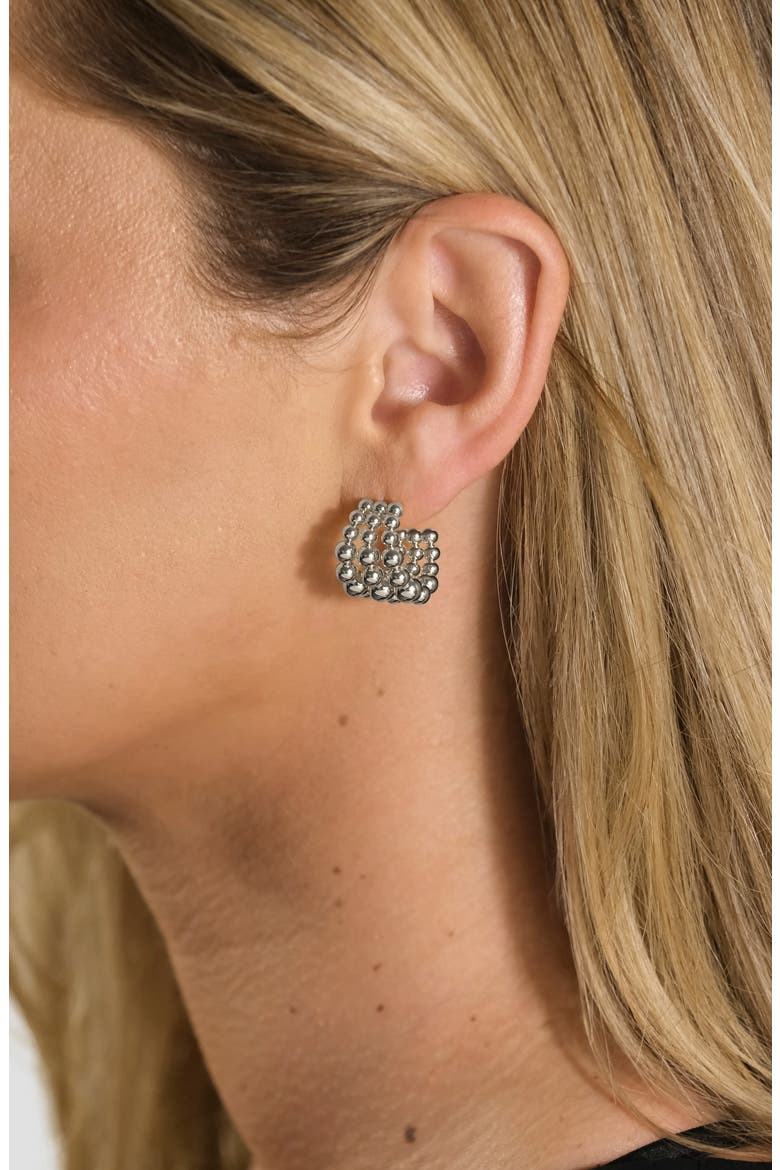Bubble Sphere Trio Hoop Earrings, Alternate, color, SILVER