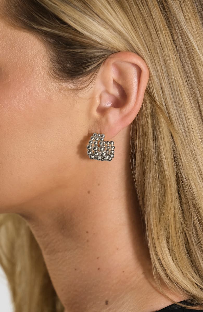 Sterling Forever Bubble Sphere Trio Hoop Earrings, Alternate, color, 