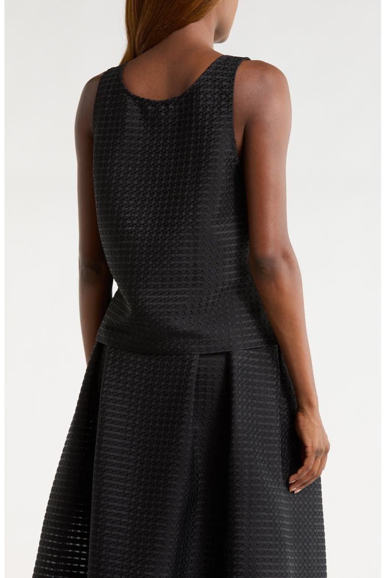 Vichy 3D Jacquard Crop Top, Alternate, color, SOLID BLACK