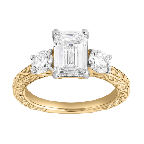 Novelle 14K Gold 2.65 Ct Emerald Cut Lab Grown Diamond Engagement Ring