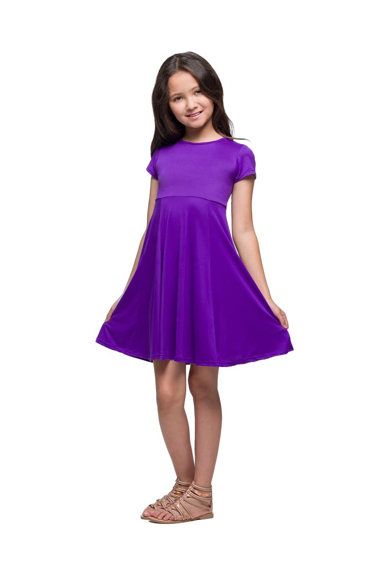 Flowy Short Sleeve Dress, Alternate, color, Lilac