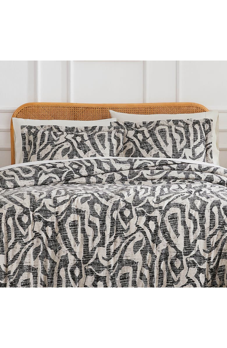 SOUTHSHORE FINE LINENS Khari Reversible Duvet & Sham Set, Alternate, color, Charcoal