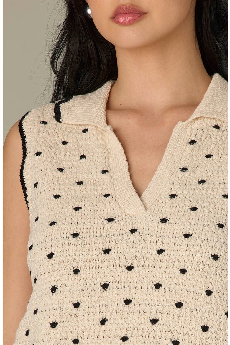 Dot Sweater Tank, Alternate, color, ECRU/ BLACK