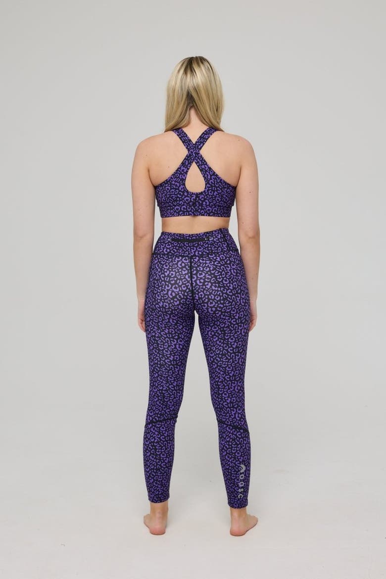 High Support Elite Crossback Sports Bra - Purple Leopard, Alternate, color, Purple Leopard
