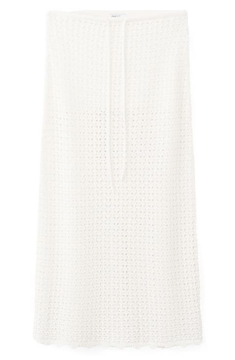 Cotton Open Stitch Knit Maxi Skirt
