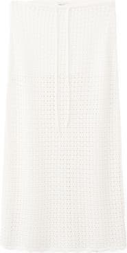 MANGO TEEN Cotton Open Stitch Knit Maxi Skirt