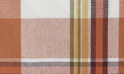 Design Imports Autumn Leaves Plaid 4-piece Napkin Set In Brown