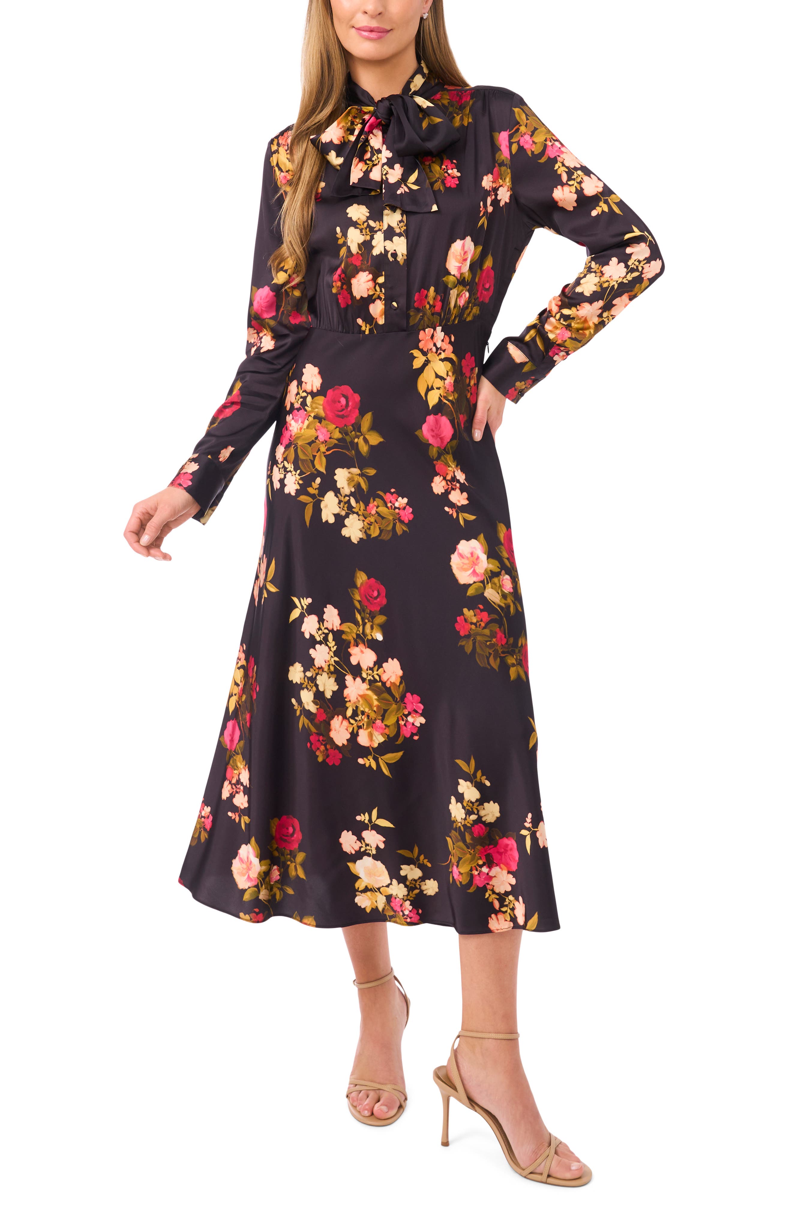 Ted Baker Alessandra Long Sleeve Tie Neck Shirtdress