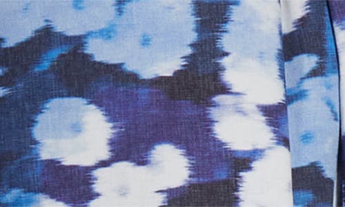 Shop Erdem Pleated Cotton Midi Skirt In Havelock Blossom Indigo